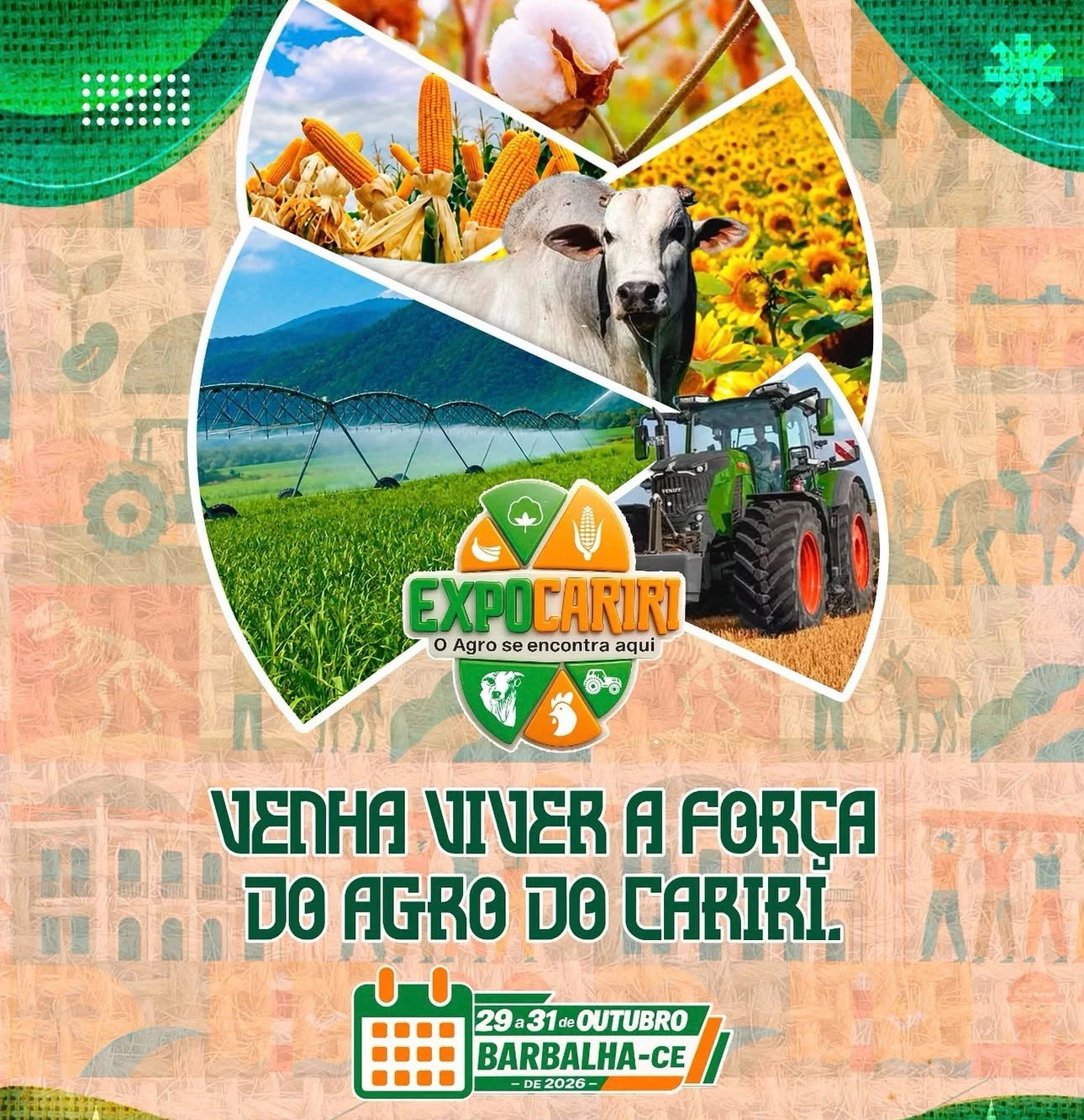 Cartaz da ExpoCariri 2026, de 29 a 31 de outubro em Barbalha, Ceará